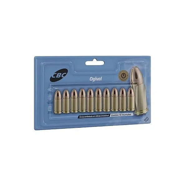 Munição CBC Calibre 9mm Luger 124gr ETOG – Blister com 10 Unidades